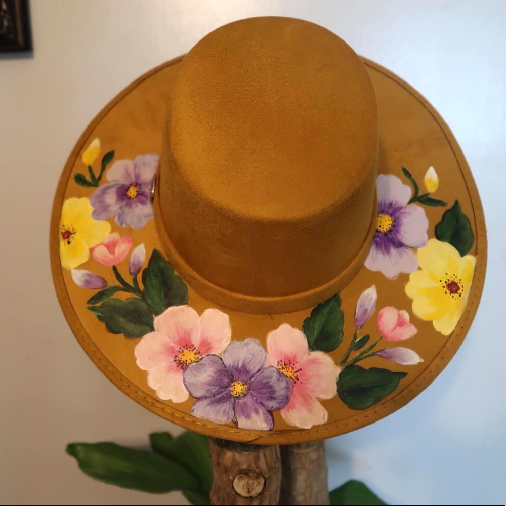 Hand painted western hat